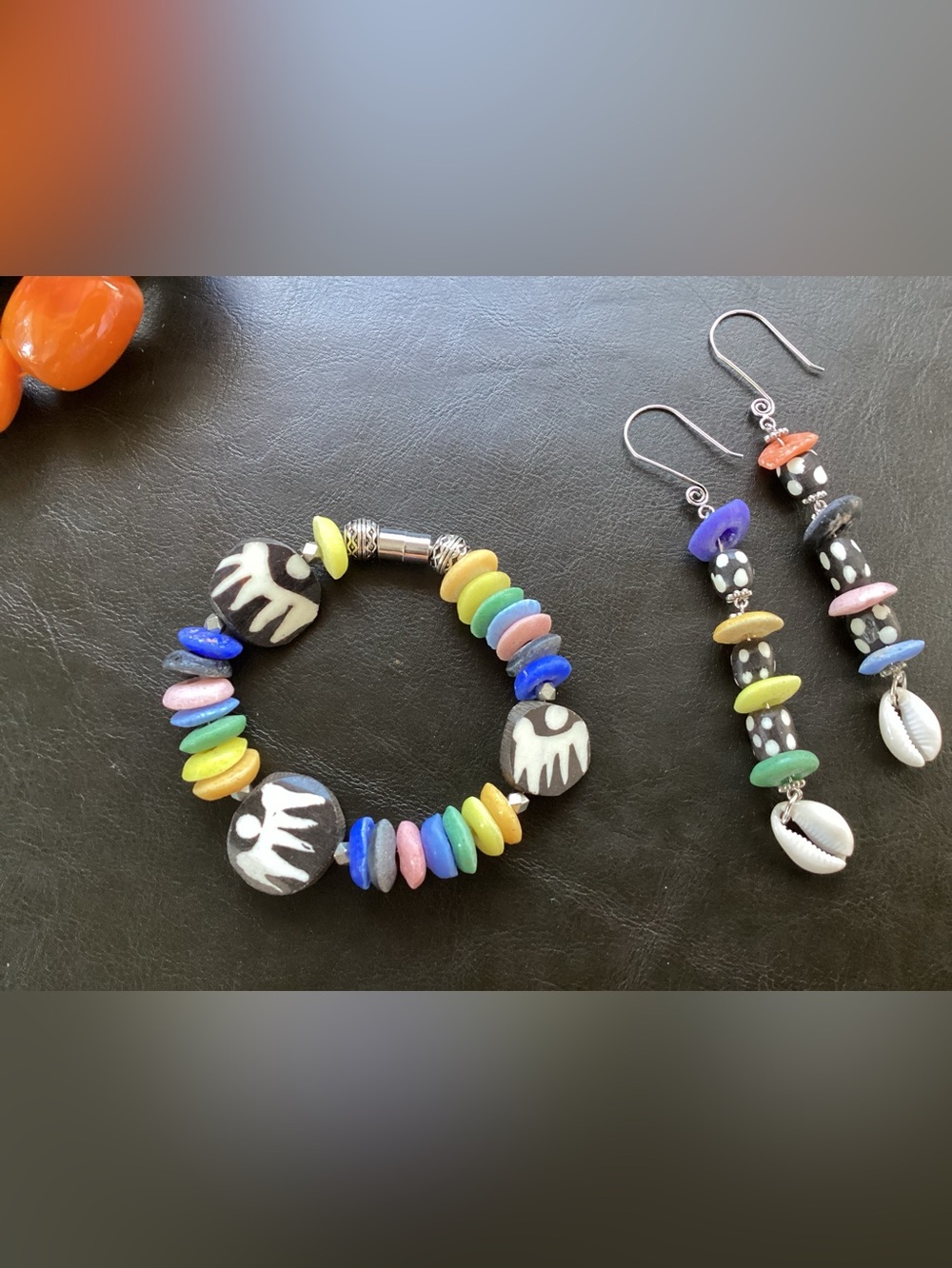Boho Multicolor Beaded Cowrie Bracelet – Colorful Summer Stack